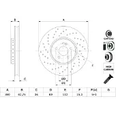 Bosch Bremsscheibe 0 986 479 G38 vorne, belüftet, hochkarbonisiert, 1 Stück