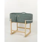 BellaFurn Handgefertigter Boho Wiegmand - Babymand - inkl. Holzboden und antibakterielle Matratze