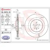 Brembo Bremsscheibe 09.D070.23, hinten, belüftet, 1 Stück