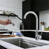 Aica Sanitär GmbH AICA Messingkern Küchenarmatur | Ausziehbar | 2 Strahlarten Mischbatterie Chrom