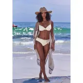 s.Oliver Bügel-Bikini-Top "Ada", Damen, Gr. 36, Cup F, beige (creme), Recycling-Polyamid, Strukturmuster, Bikini-Oberteile Bügel-Bikini-Top, mit gemusterter Strukturware