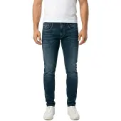 Replay Slim-fit-Jeans "Anbass", Herren, Gr. 36, Länge 32, blau (tiefblau), Denim/Jeans, Obermaterial: 90% Baumwolle, 8% Polyester, 2% Elasthan, slim fit normal, Jeans Slim-fit-Jeans