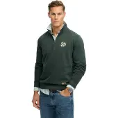 Superdry für Herren. M2014383A Grünes Athletic Sweatshirt mit halbem Reißverschluss (XL), Lässig, Baumwolle