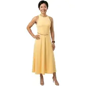 Armani Exchange für Damen. XW001971AF21553U2149 Maxikleid gelb (M), Lässig, Party, Polyester, Ärmellos / Hosenträger