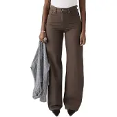 Levi's für Damen. A6081-0083 Jeans Ribcage Wide Leg braun (30/32), Lässig, Leinen