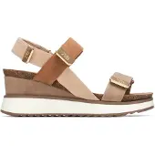 Xti für Damen. 14282208-BEIGE Sandalen 142822 braun (40), 5 bis 8 cm, Klettverschluss, Lässig