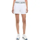 Emporio Armani für Damen. 7W001153_AF12501 Weiße kurze Hose aus technischem Gewebe Natural VENTUS7 Dynamic Athlete (S), Lässig, Sportlich, Recyceltes P
