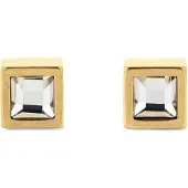 Calvin Klein Paar Ohrstecker "CK ESSENTIAL LINKS", gold (gelbgoldfarben, edelstahlfarben, kristallweiß, kristallweiß), Ohrringe, Damen, Edelstahl, Paar Ohrstecker, mit Preciosa Crystal