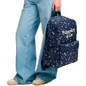 Superdry für Damen. W9110457A Rucksack Heritage AOP marineblau (OSFA), Lässig, Polyester