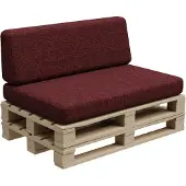 POOM Palettenkissen, Palletenpolster, Gartenkissen, PFBG (Set (120x80 + 120x35), Bordeauxrot)
