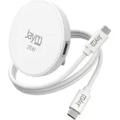 Jaym , Kabelloses Ladegerät für iPhone & Qi Smartphone MagSafe 25W mit Ständer, Weiß
