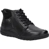 Josef seibel Stiefelette "Estenra 01, black-black", Damen, Gr. 36, schwarz (schwarz, schwarz), Obermaterial: 100% Rindsleder Leather cow., Schuhe Stiefelette