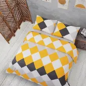 Markenlos Bettwäsche 240x220 3-teilig Gelb - 80% Baumwolle und 20% Polyester