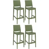 BellaFurn 4er-Set Barhocker – Hochhocker – Bequeme Rückenlehne und UV-beständig