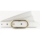 Tamaris Ledergürtel "Claudia Gold", Damen, Gr. 75, weiß, Rindsleder, unifarben, Gürtel Ledergürtel, mit schmaler Schließe, 2 cm breit, aus Rindsleder, unifarben