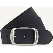 Tamaris Ledergürtel "Carmen Silver", Damen, Gr. 115, blau, Rindsleder, unifarben, Gürtel Ledergürtel, aus Rindsleder, mit Doppelschließe, 4 cm breit