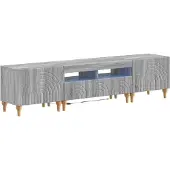 Syfax 3-teiliges LED TV Regal Sonoma-Grau Holzwerkstoff