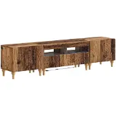 Syfax 3-teiliges LED TV Regal Altholz Holzwerkstoff