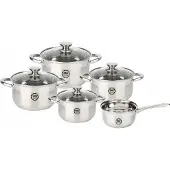 MG HOME Moderno Topfset Edelstahl gebürstet 9-teilig