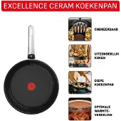 Tefal G20707, Rund, Allzweckpfanne, Schwarz, Keramik, Aluminium, Thermo-Punkt
