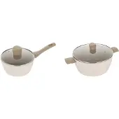 Florina Mokka Kochtopf-Set Aluminium für Induktion, 2 Teile