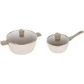 Florina Mokka Topf- und Topfset Aluminium Induktion Beige
