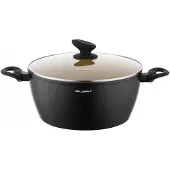 Florina AmVegan Aluminiumtopf Schwarz 26cm 4.8L mit Deckel