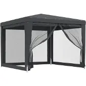 vidaXL Partyzelt mit 4 Mesh-Seitenwänden Anthrazit 3x3 m HDPE