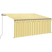 vidaXL Markise Manuell Einziehbar mit Rollo 3x2,5 m Gelb & Weiß
