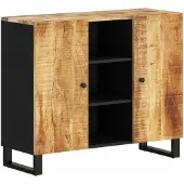 vidaXL Sideboard mit 2 Türen 90x33x75 cm Massivholz Mango