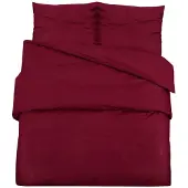 vidaXL Bettwäsche-Set Bordeauxrot 155x220 cm Baumwolle