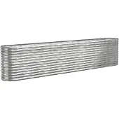 vidaXL Hochbeet Verzinkter Stahl 332x40x68 cm Silbern