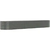 vidaXL Hochbeet Pulverbeschichteter Stahl 507x100x68 cm Grau