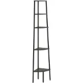 vidaXL Eckregal mit 5 Ablagen Schwarz 45,5x31,5x180 cm