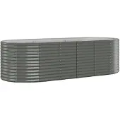 vidaXL Hochbeet Verzinkter Stahl 249x100x68 cm Grau