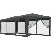 vidaXL Partyzelt mit 8 Mesh-Seitenwänden Anthrazit 3x9 m HDPE