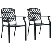 vidaXL Stapelbare Gartenstühle 2 Stk. Stahl Anthrazit