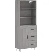 vidaXL Highboard Grau Sonoma 69,5x34x180 cm Holzwerkstoff