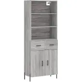 vidaXL Highboard Grau Sonoma 69,5x34x180 cm Holzwerkstoff