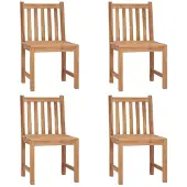 vidaXL Gartenstühle 4 Stk. Massivholz Teak