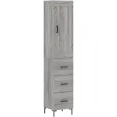 vidaXL Highboard Grau Sonoma 34,5x34x180 cm Holzwerkstoff