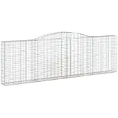 vidaXL Gabione mit Hochbogen 400x30x120/140 cm Verzinktes Eisen