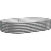 vidaXL Hochbeet Verzinkter Stahl 214x140x36 cm Grau