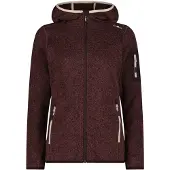 CMP - Women's Jacket Fix Hood Jacquard Knitted 3H19826 - Fleecejacke Gr 34 braun