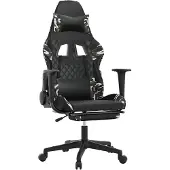 vidaXL Gamingstuhl mit Massage Fußstütze Schwarz Tarnfarben Kunstleder