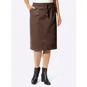 Inspirationen Cordrock , Damen, Gr. 22, schoko, 98% Baumwolle, 2% Elasthan, unifarben, knielang, Röcke Cordrock
