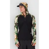 Mons Royale - Temple Merino Long Sleeve Hood - Merinolongsleeve Gr S schwarz