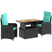 Syfax Outdoortisch-Set 3 stk. Poly-Rattan