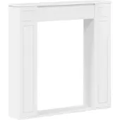 Syfax Kaminumrandung Hochglanz Weiß 100 x 20 x 100 cm Holzwerkstoff