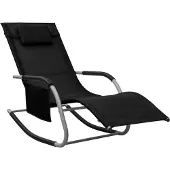 vidaXL Sonnenliegen 2 Stk. Textilene Schwarz und Grau